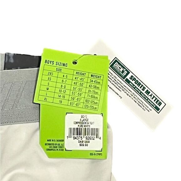 DSG Boys 3/4 Length Athletic Leggings, Size YXL (18), Pure White, NWT - Picture 5 of 6